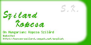 szilard kopcsa business card